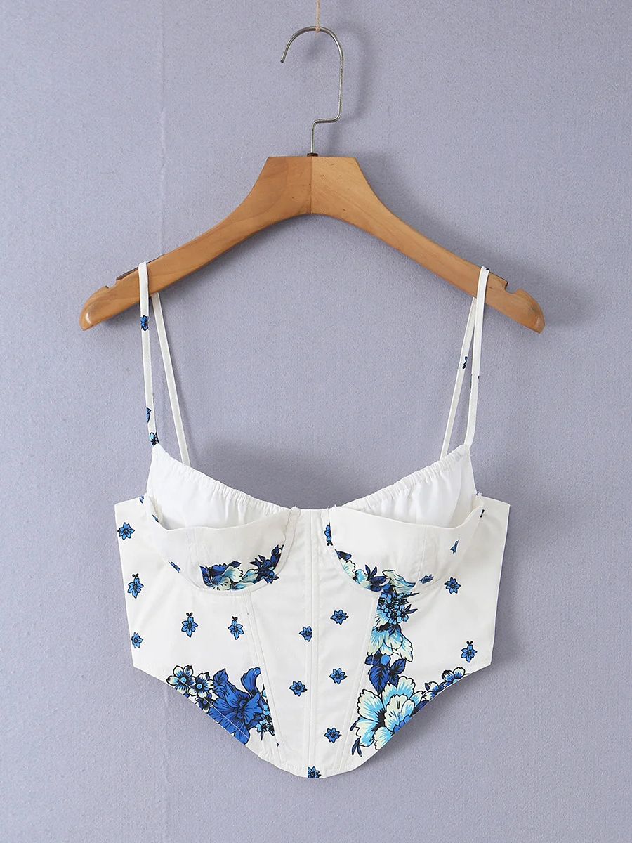 TWOTWINSTYLE Boho Floral Print - Corset Top Boned บทวิจารณ์และราคา