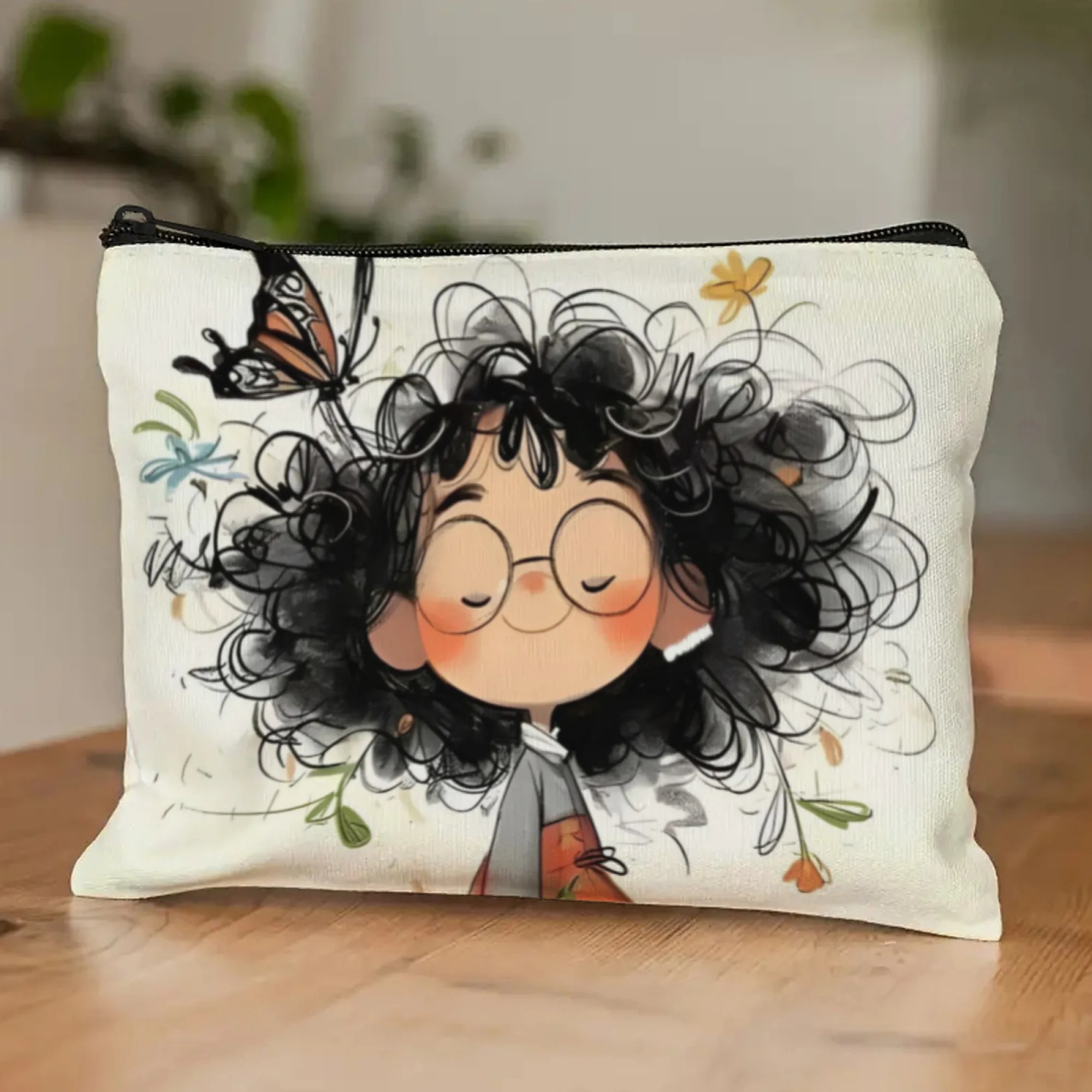 Cartoon Girl Makeup Bag Zipper - Women Fashion Images บทวิจารณ์และราคา