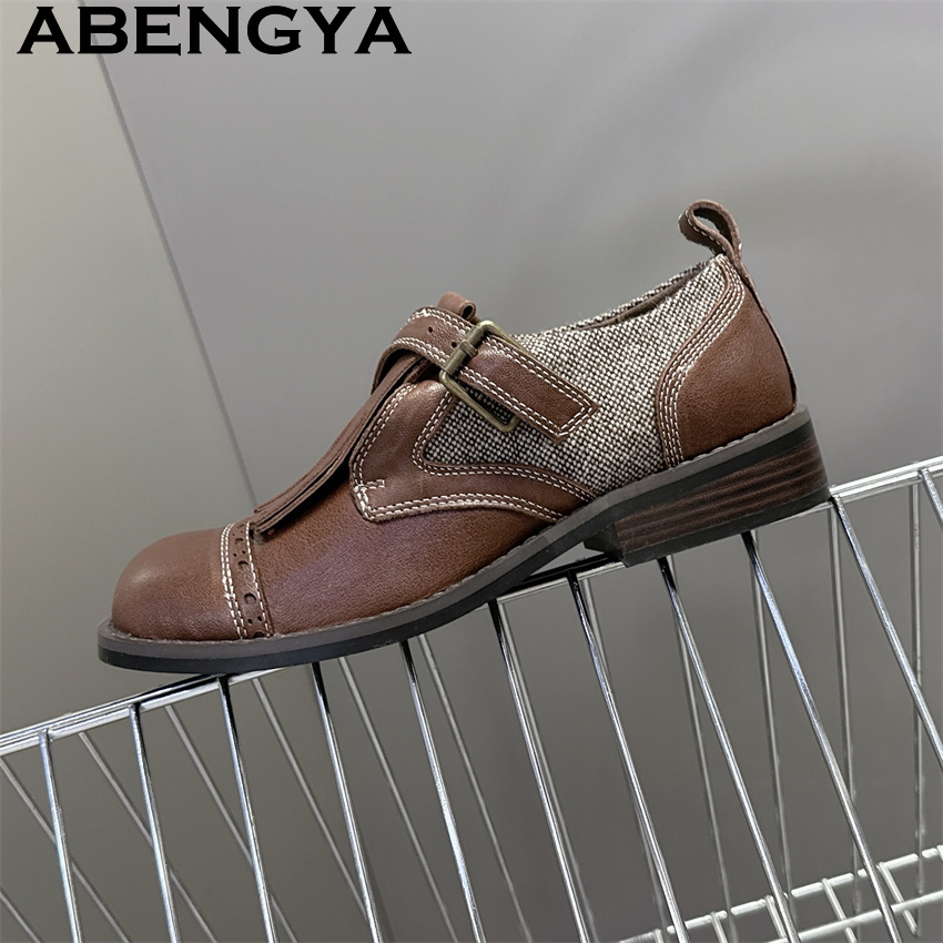 Brown Black Real Leather Lace  - Women Fashion Week 2026 บทวิจารณ์และราคา