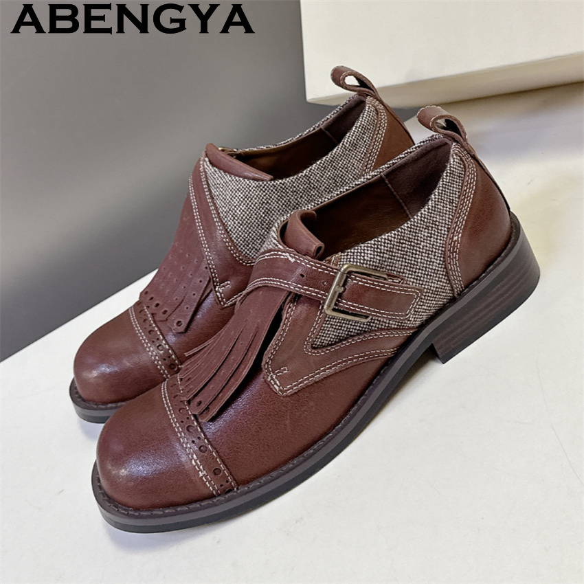 Brown Black Real Leather Lace  - Women Fashion Week 2026 บทวิจารณ์และราคา
