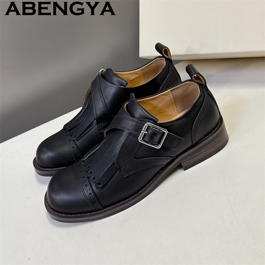 Brown Black Real Leather Lace  - Women Fashion Week 2026 บทวิจารณ์และราคา