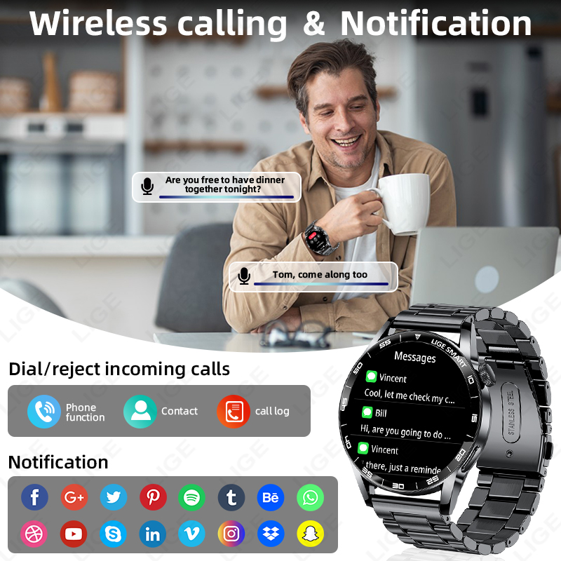 LIGE Men Fashion Smart Watch S - Women Fashion Week 2026 บทวิจารณ์และราคา