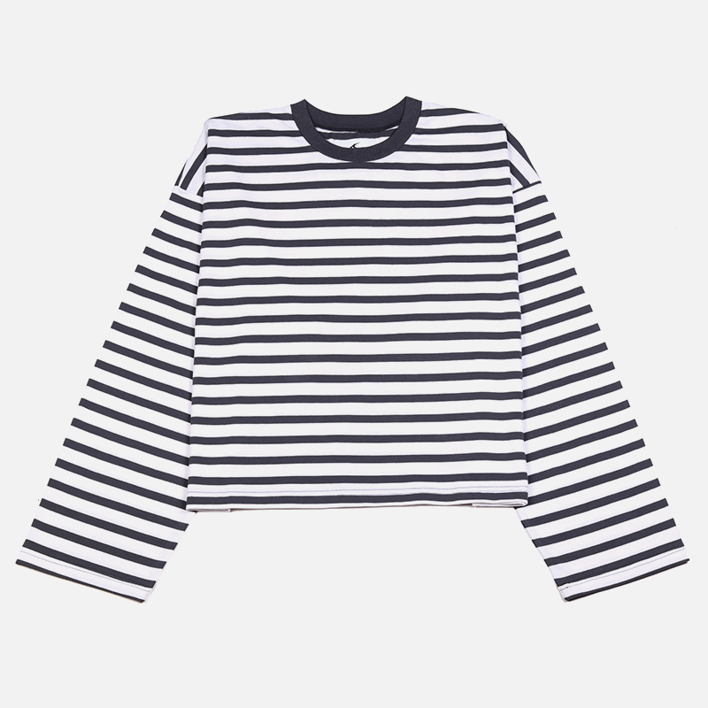 SCFFRS Striped Sweatshirt Tops - Women Fashion Images บทวิจารณ์และราคา