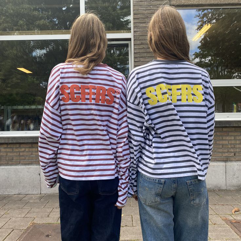 SCFFRS Striped Sweatshirt Tops - Women Fashion Images บทวิจารณ์และราคา
