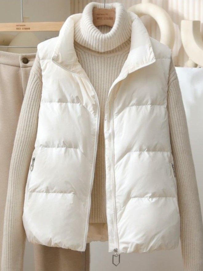 2025 New Winter Warm Cropped V - Puffer Vest Fashion Women บทวิจารณ์และราคา