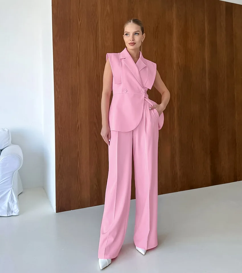 Pink Waistcoat Pants Suit Wome - Women'S Fashion For Summer 2025 บทวิจารณ์และราคา