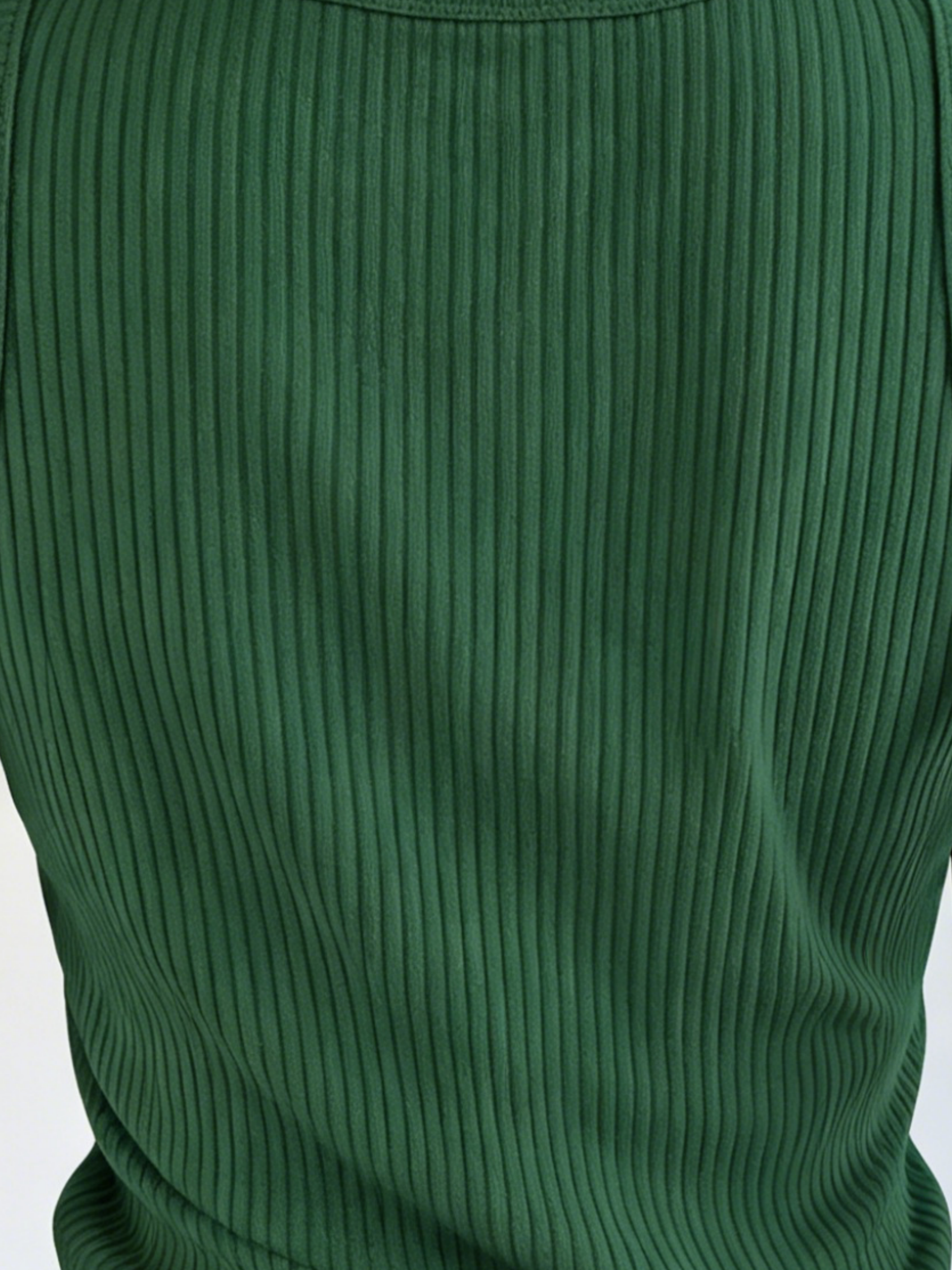 Plus Size Women Green Ribbed K - Lace Trim Cami บทวิจารณ์และราคา