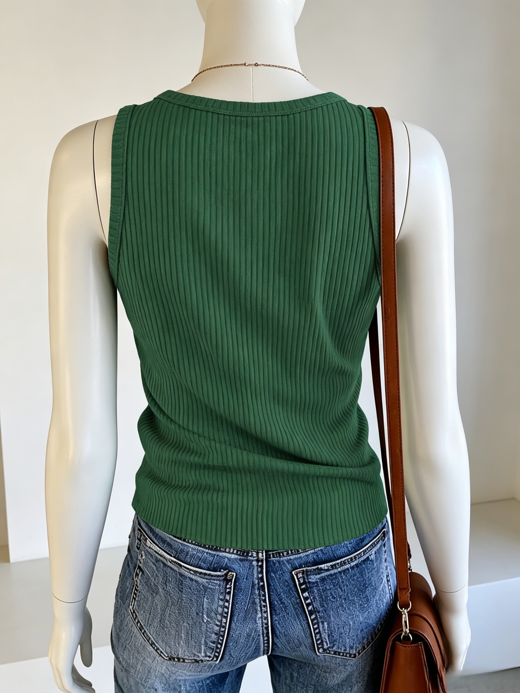 Plus Size Women Green Ribbed K - Lace Trim Cami บทวิจารณ์และราคา