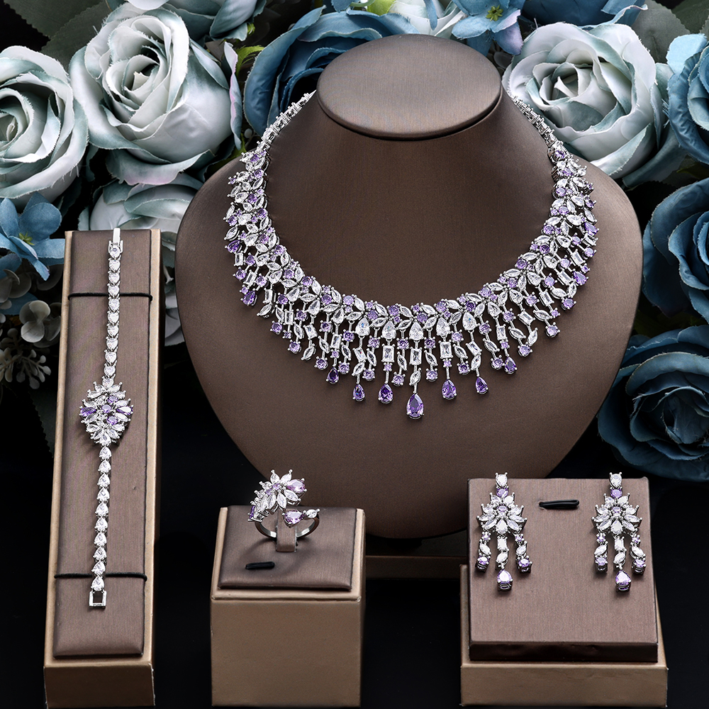 New Bridal Wedding Jewelry Set - Women Fashion Uae บทวิจารณ์และราคา