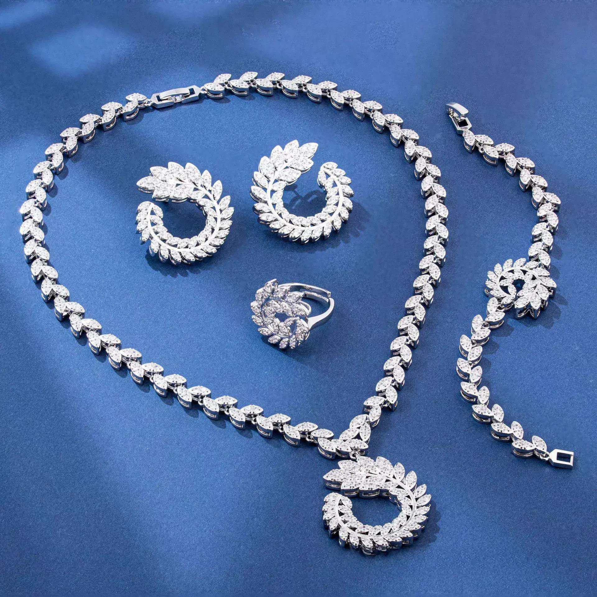 4PCS Wedding Jewelry Set Cubic - Women Fashion Uae บทวิจารณ์และราคา