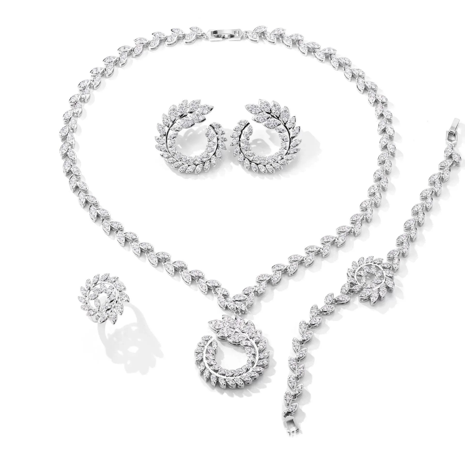 4PCS Wedding Jewelry Set Cubic - Women Fashion Uae บทวิจารณ์และราคา