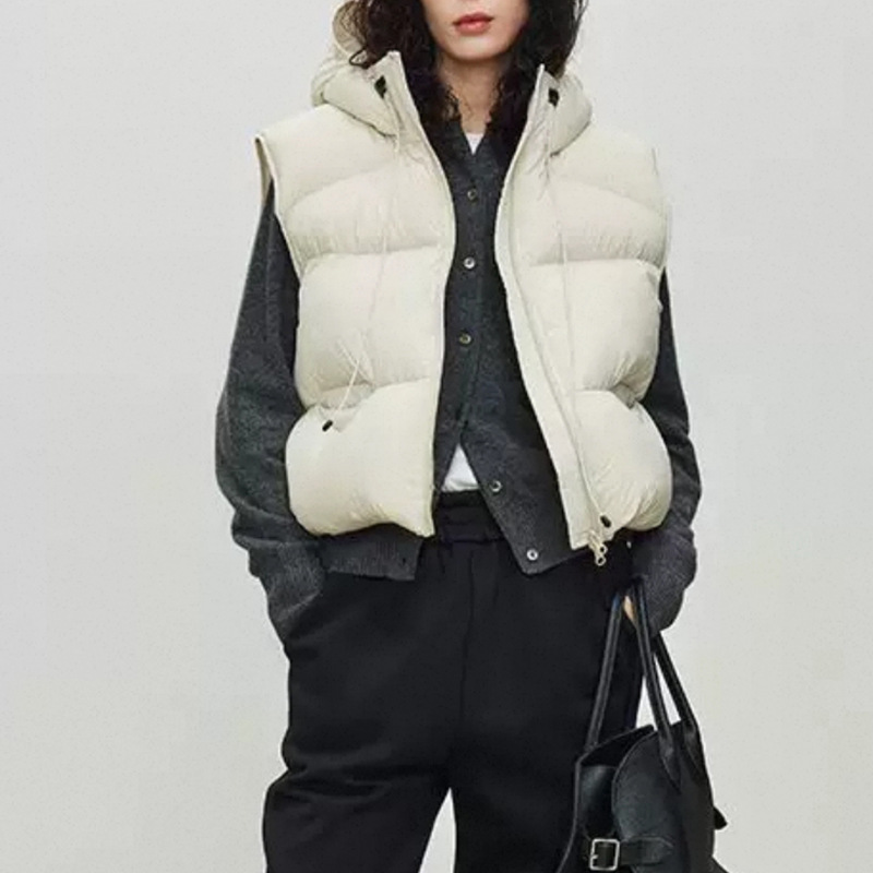 Women White Duck Down Vest Win - Puffer Vest Fashion Women บทวิจารณ์และราคา
