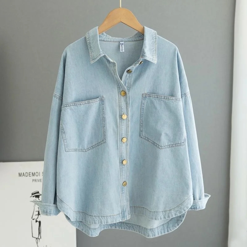 Women's Shirt Spring Autumn Ko - Women'S Fashion Denim Jacket บทวิจารณ์และราคา