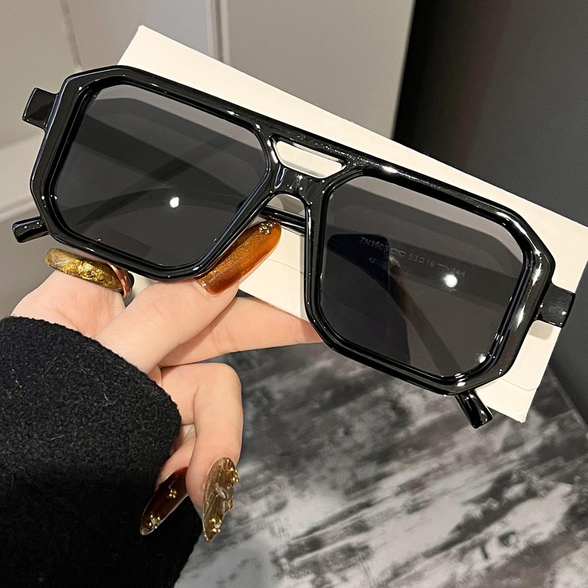 New Retro Square Double Beam S - Women'S Fashion Eyeglasses บทวิจารณ์และราคา
