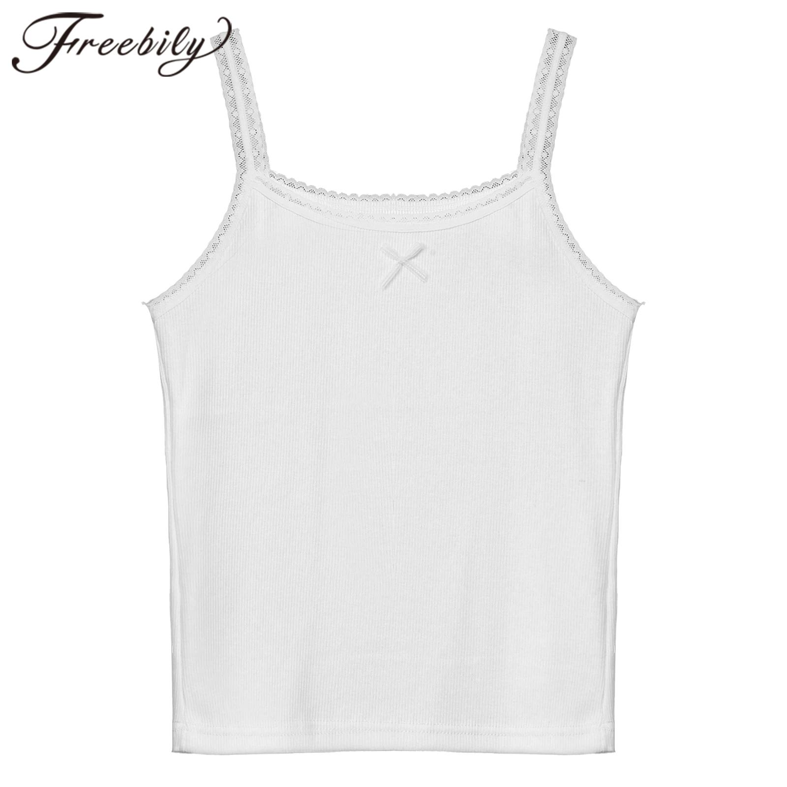 Teens Kids Yoga Top Girls Cami - Lace Trim Cami บทวิจารณ์และราคา
