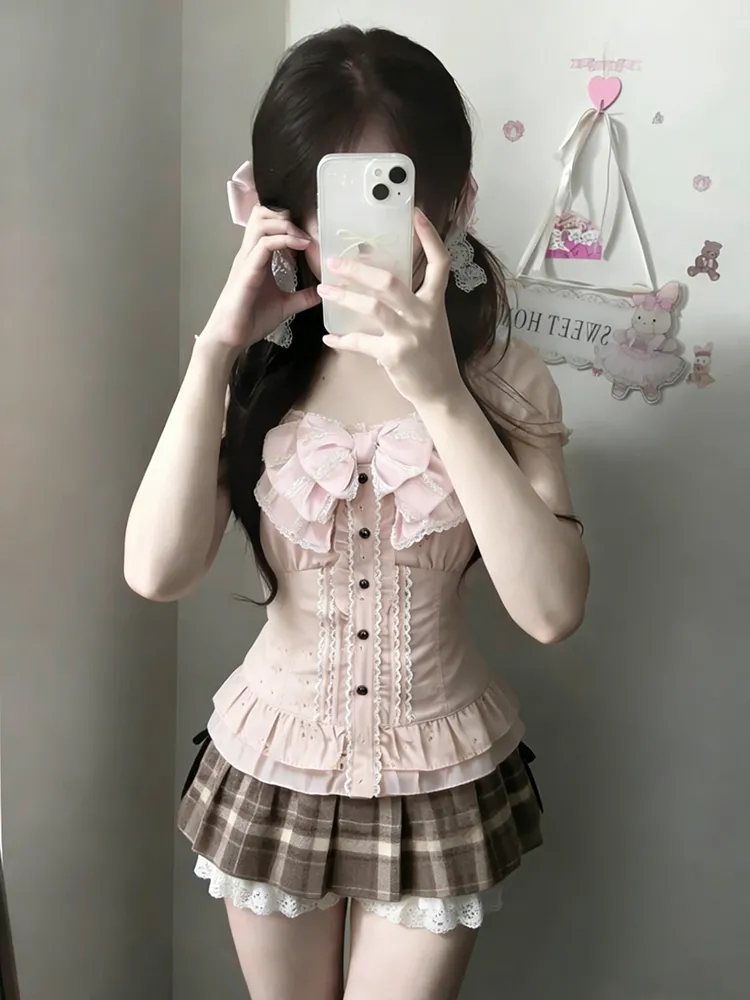 Japanese Sweet Three Piece Set - Lace Trim Cami บทวิจารณ์และราคา