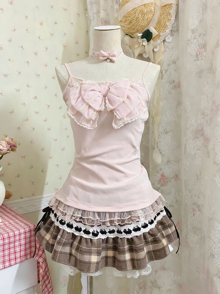 Japanese Sweet Three Piece Set - Lace Trim Cami บทวิจารณ์และราคา