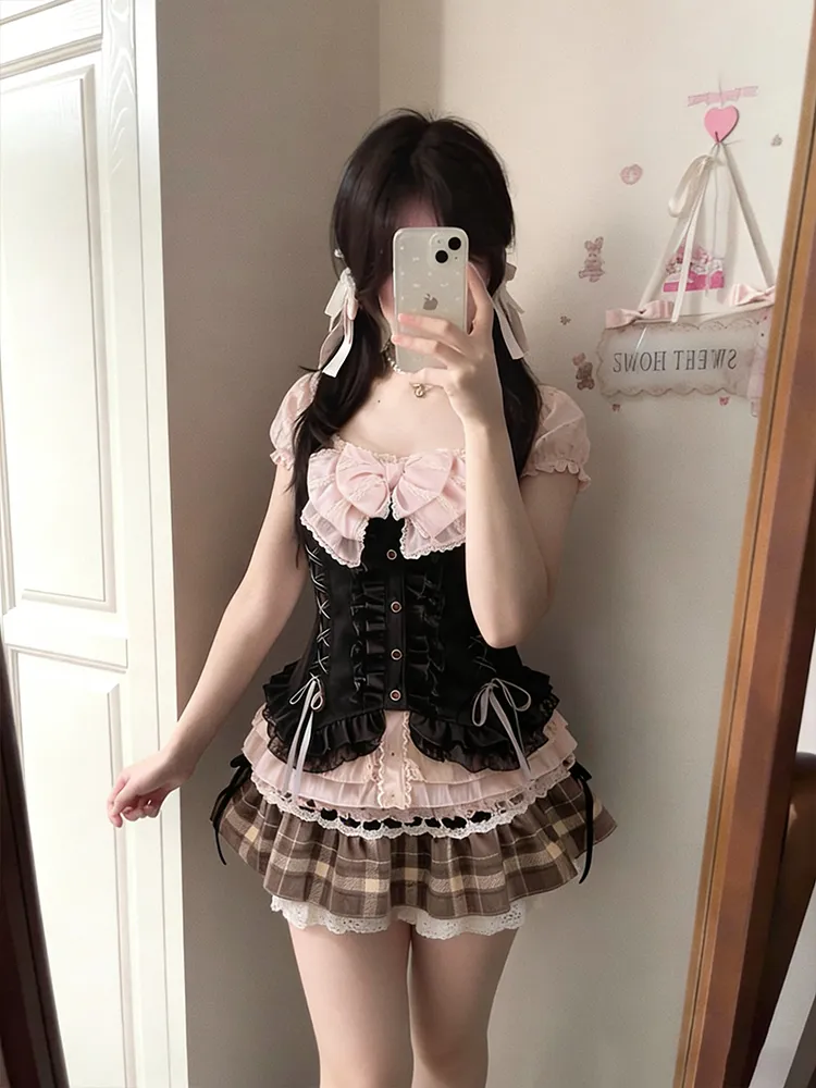 Japanese Sweet Three Piece Set - Lace Trim Cami บทวิจารณ์และราคา